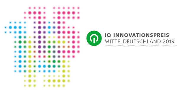 Zeigt Logo des IQ Innovationspreises Mitteldeutschland