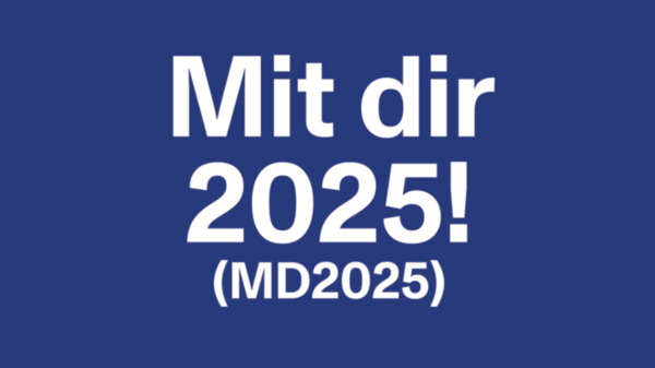 Grafik zeigt den Schriftzug „Mit dir 2025!“